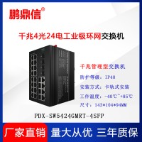4光24電全千兆工業(yè)級環(huán)網(wǎng)交換機 管理型交換機 導軌交通工程專用